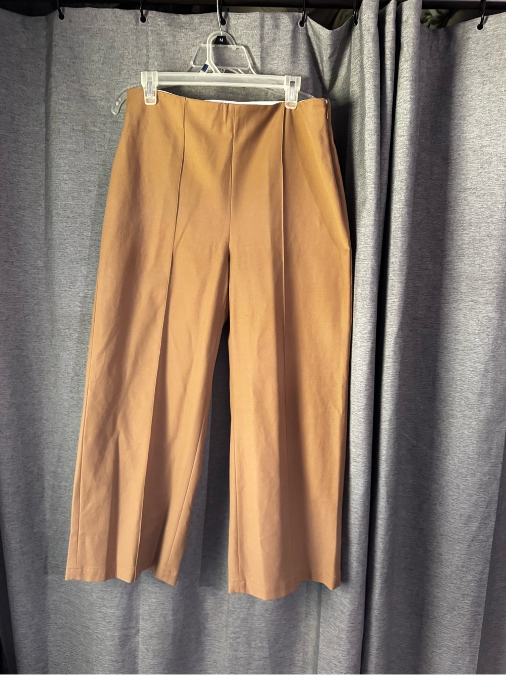 Lands' End Wide-Leg Cropped Trousers in Camel Brown